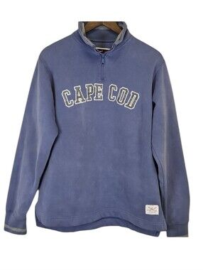 Cuffy's Of Cape Cod 1/4 Zip Sweatshirt, Blue/gray, Size M